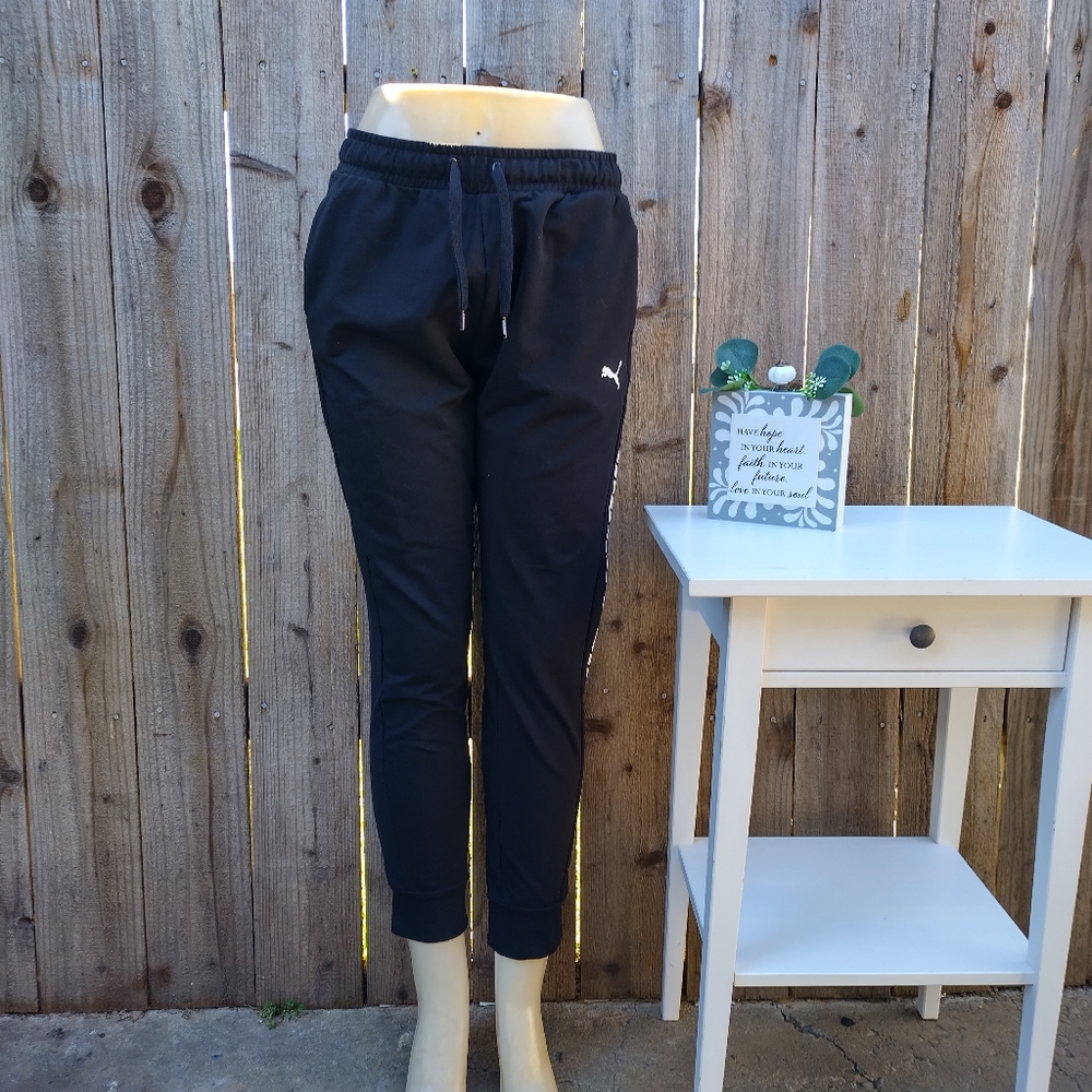 Women's Puma Sweat Pants Colors Black/White Size Medium